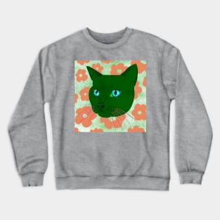 Cat in flowers Pop art Crewneck Sweatshirt